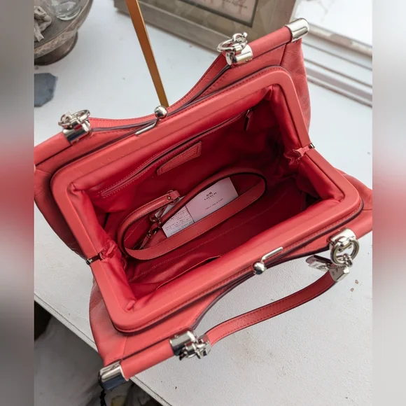 Coach NWT Madison Twist Leather Carrie Satchel F27681 - Picture 7 of 11